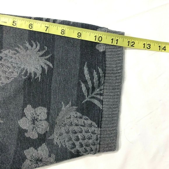 Tommy Bahama Polo T-Shirt Tropical Hawaiian Short Sleeve Stripe Gray Heavy L - Picture 11 of 12